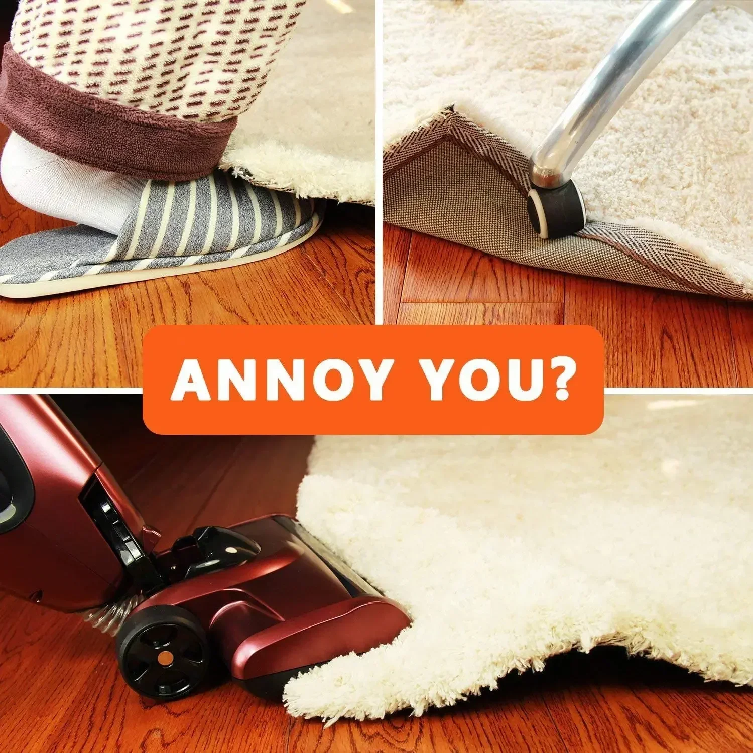 8Pcs Home Floor Rug Carpet Mat Self-adhesive Anti Slip Reusable Fixed sticker carpet carpet mat adhesive tape corner mat
