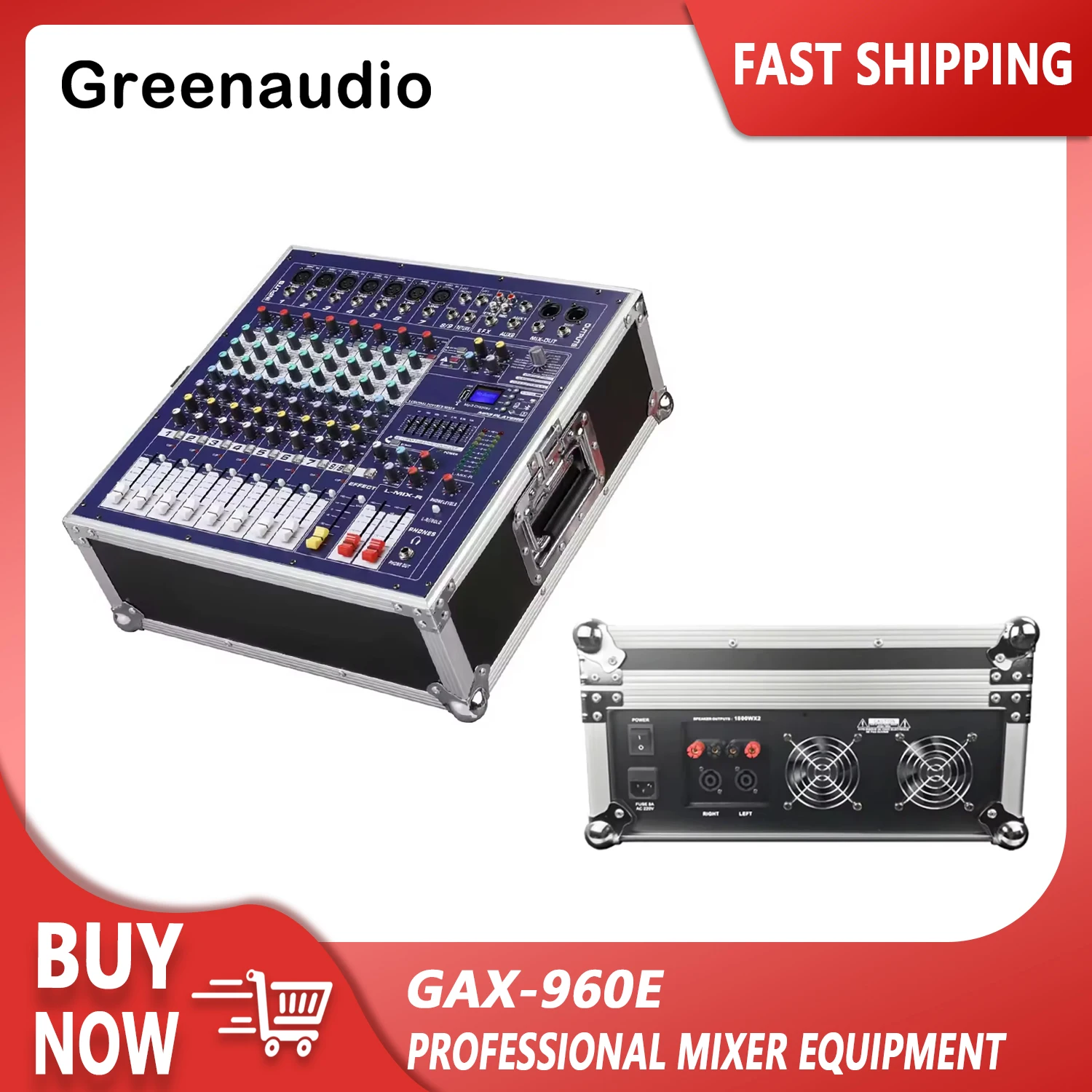 

GAX-960E DJ Mixer with amplifier mixing console usb audio mixer High Power Audio Stage Equipment