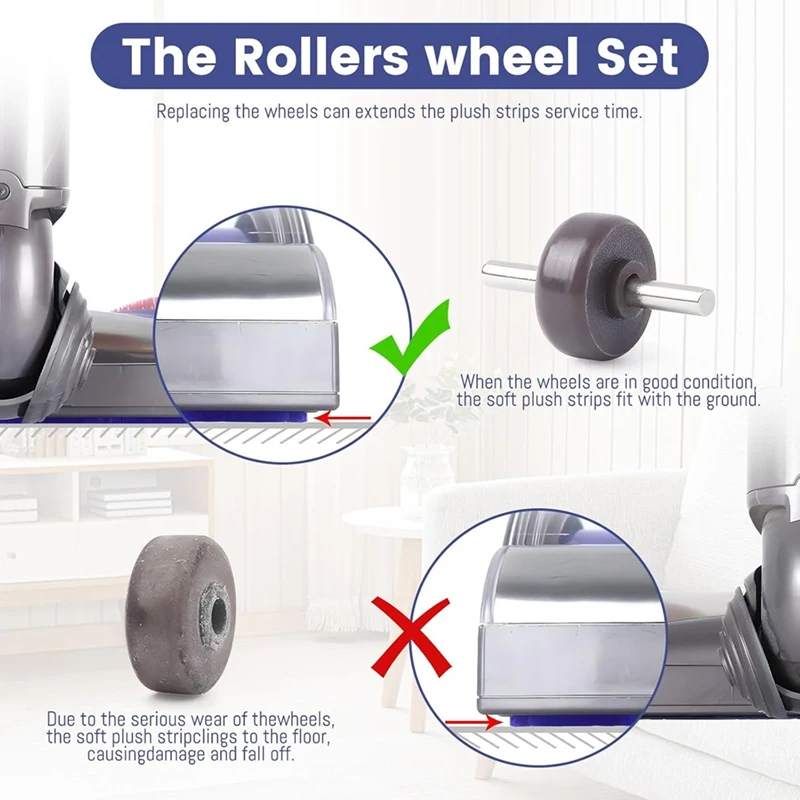 Ball Wheel & Soleplate Wheel Replacement For Dyson 35W 50W V6 V7 V8 V10 V11 V12 DC58 DC59 DC62 DC74 Replacement Parts