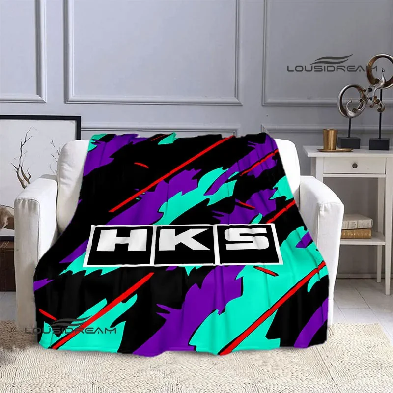 HKS Racing car logo printed blanket Flange Warm blanket Soft and comfortable blanket throw blanket bed linings birthday gift