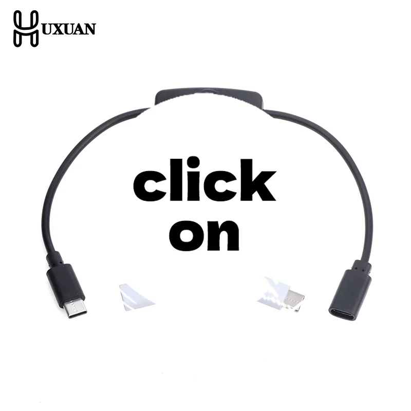 

USB Type C With ON/OFF Switch Power Button 30CM Charging Extension Cable Universal Type-C Extension Cable