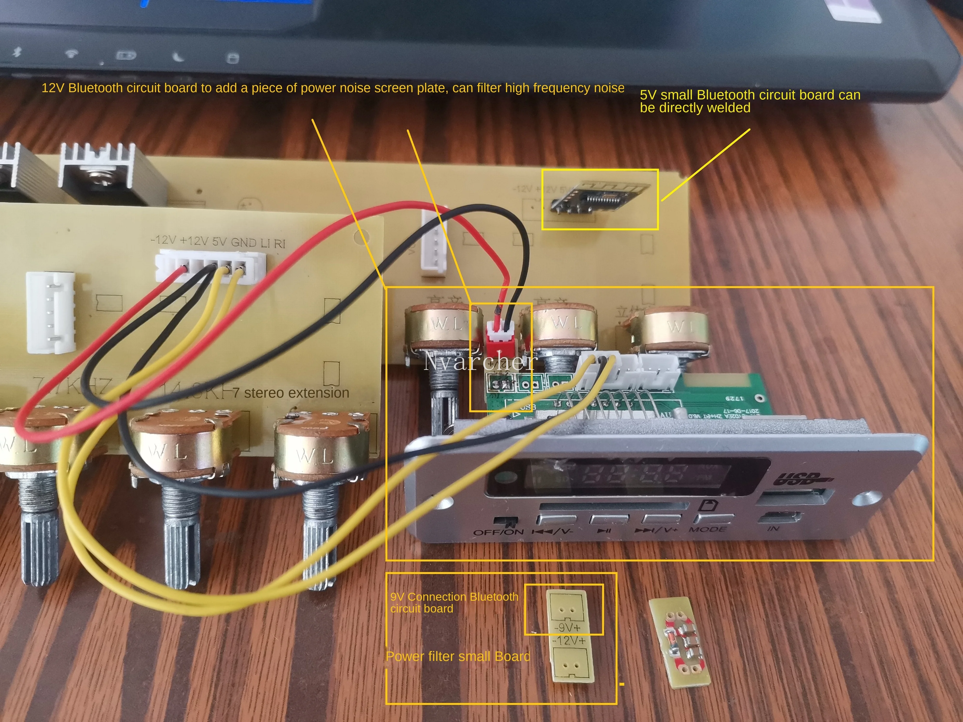 Nvarcher HIFI preamp 9-band tuning EQ board, stereo enhanced extended multi-band  board