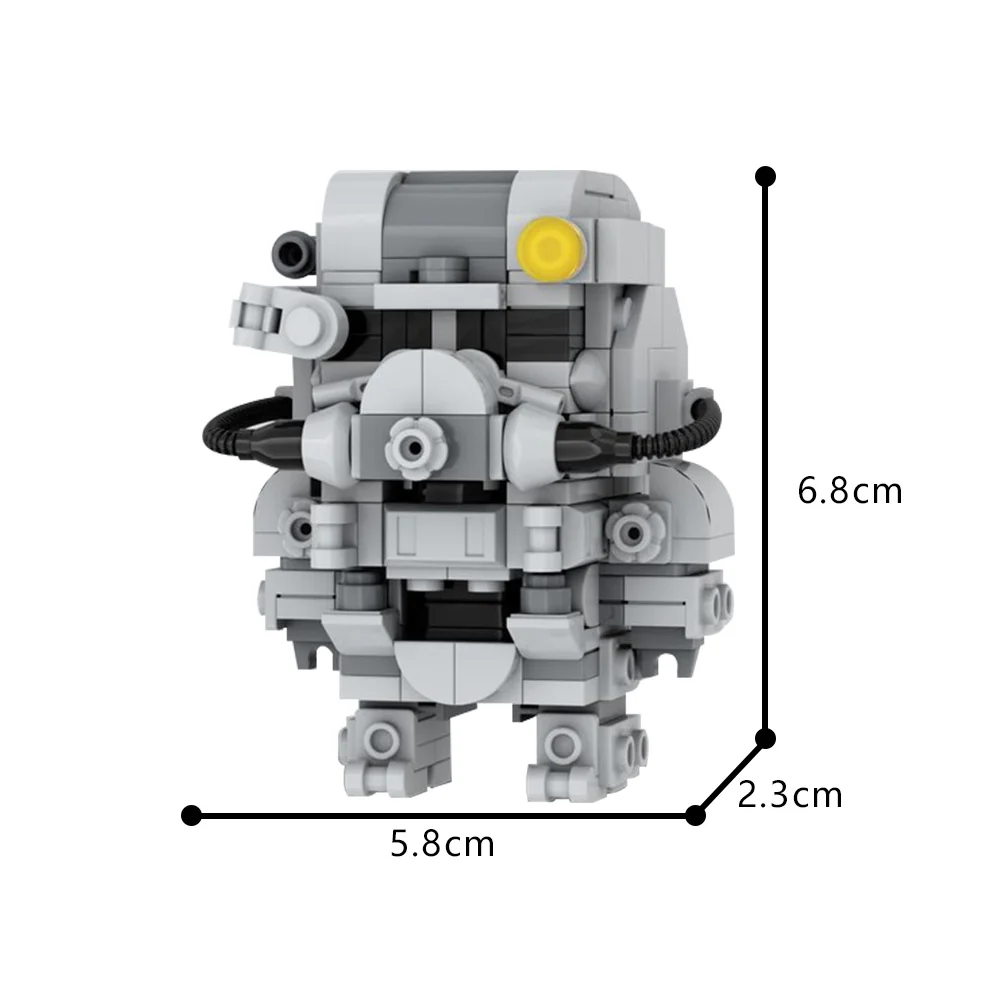 MOC T-60 Power Rüstung Brickheadz Puppe Modell Bausteine Fallouts Spiel Mechanische Soldat Mini Puppe Zusammengesetzte Ziegel Spielzeug Geschenk