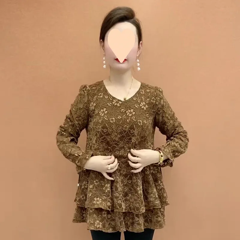 

Spring and Autumn Women's Waist-Close-up Chiffon Sweater Women's Fashionable Outdoor Wearing a Versatile Casual Long-sleeved Top