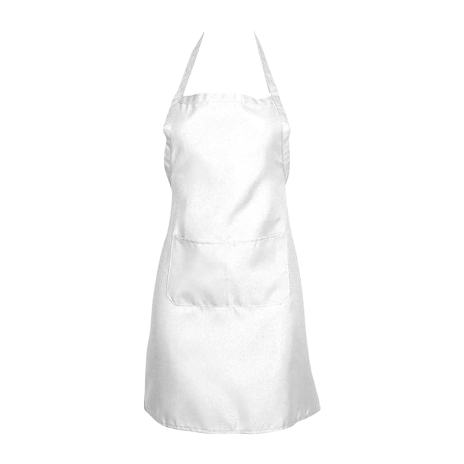 1/3pcs White Kitchen Aprons for Woman Men Chef Work Apron for Grill Restaurant Bar Shop Cafes Beauty Nails Studios Uniform