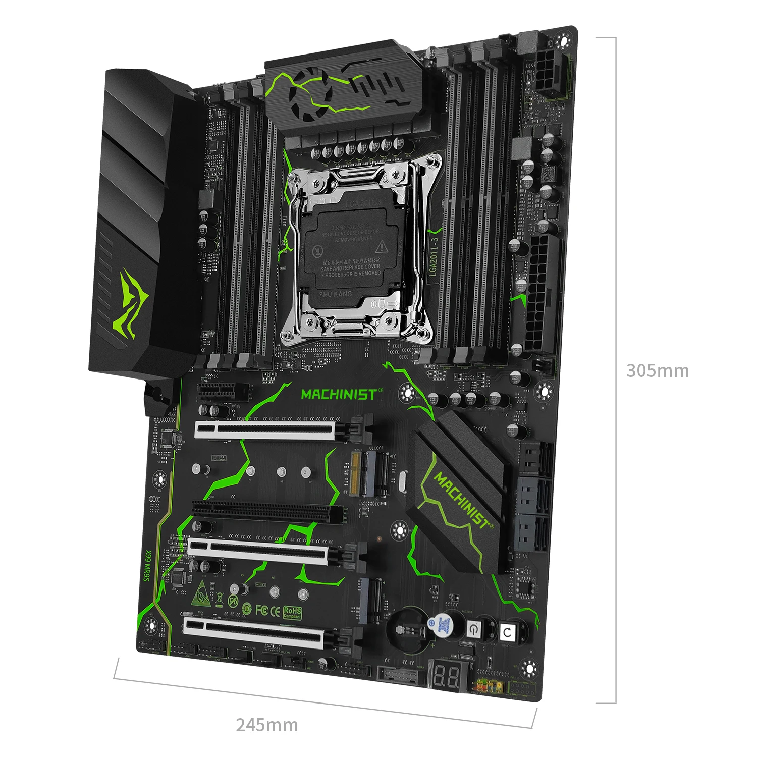 Imagem -03 - Conjunto de Placas-mãe Kit Lga 20113 Processador Cpu Intel e5 2699 v4 4*16 = 64gb Memória Ram Ddr4 Ecc Ssd M.2 Atx Machinist-x99 Mr9s v6