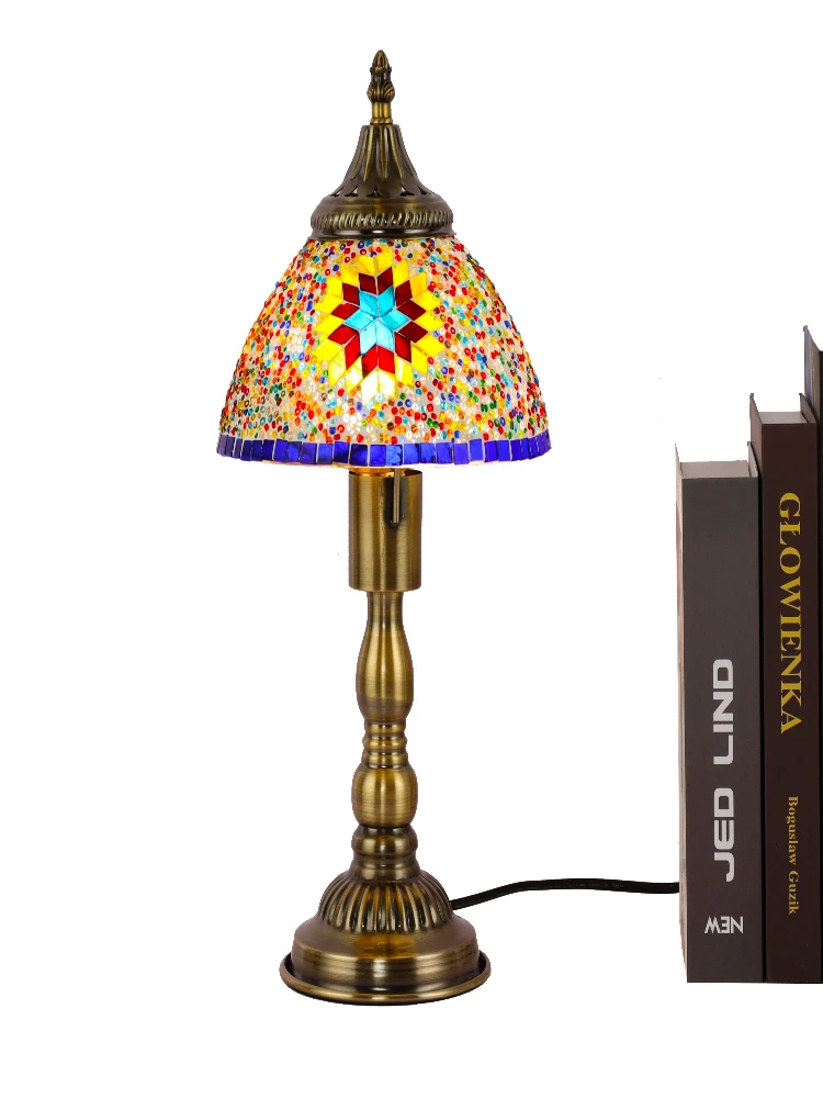 Turkish style Moroccan style handmade mosaic multi-colored glass decorative table lamp