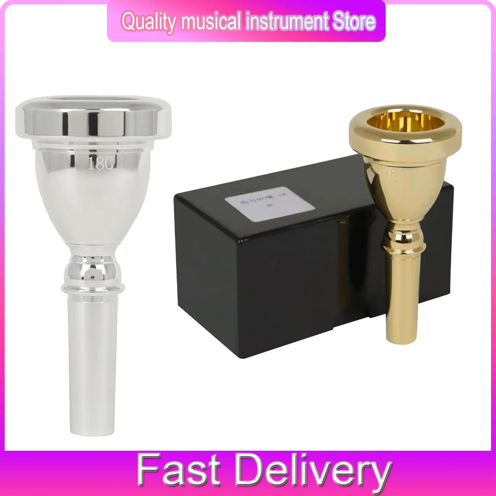 

Мундштук для тубы 18C, для бас-горна, 14 мм, золотой/серебряный, для медных инструментов, профессиональные аксессуары, запасные части для тубы