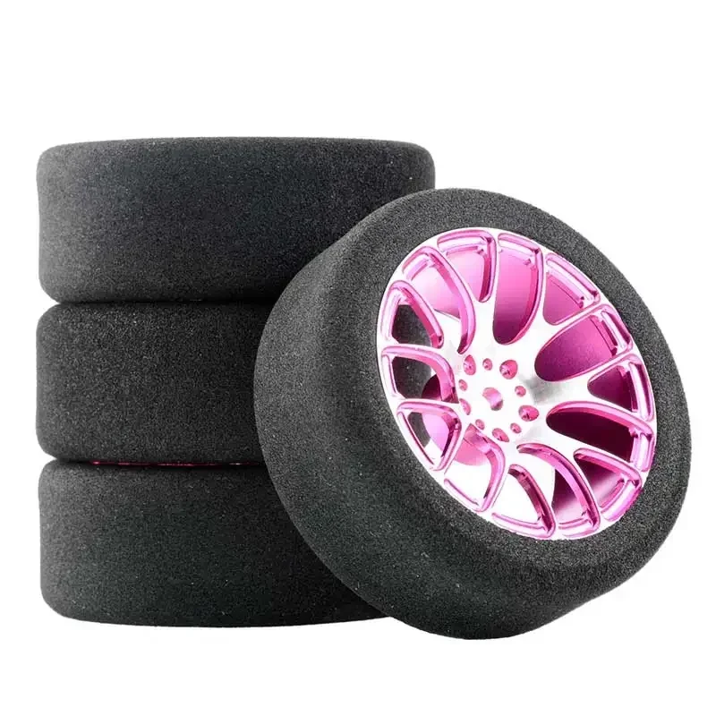 4Pcs 68mm Foam Tire Sponge Tyre Wheel Rim Set for Wltoys 144001 124016 124017 124018 124019 104001 RC Car Upgrade Parts