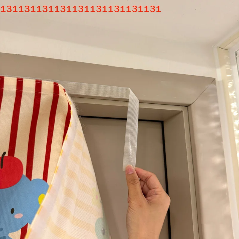 No Perforations Needed Animal Cartoon Self-Adhesive Door Curtain Privacy Partition for Bedrooms Living Rooms Bathrooms