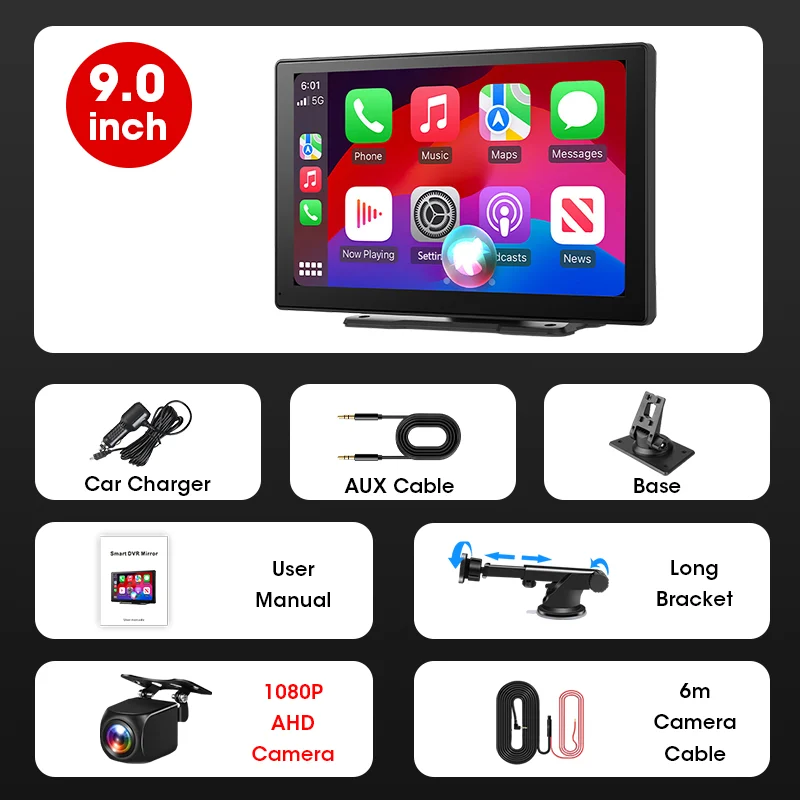 Jansite Universele Auto Multimedia Videospeler Bluetooth Draadloze Carplay Android Auto Scherm Stereo Radio voor YouTube Netflix