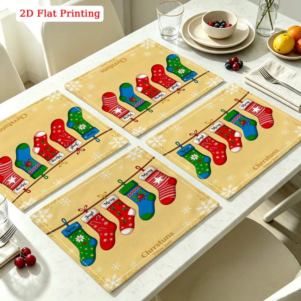 Set de 5 dessous-de-plat en li - Christmas Stocking Hanging avis et prix
