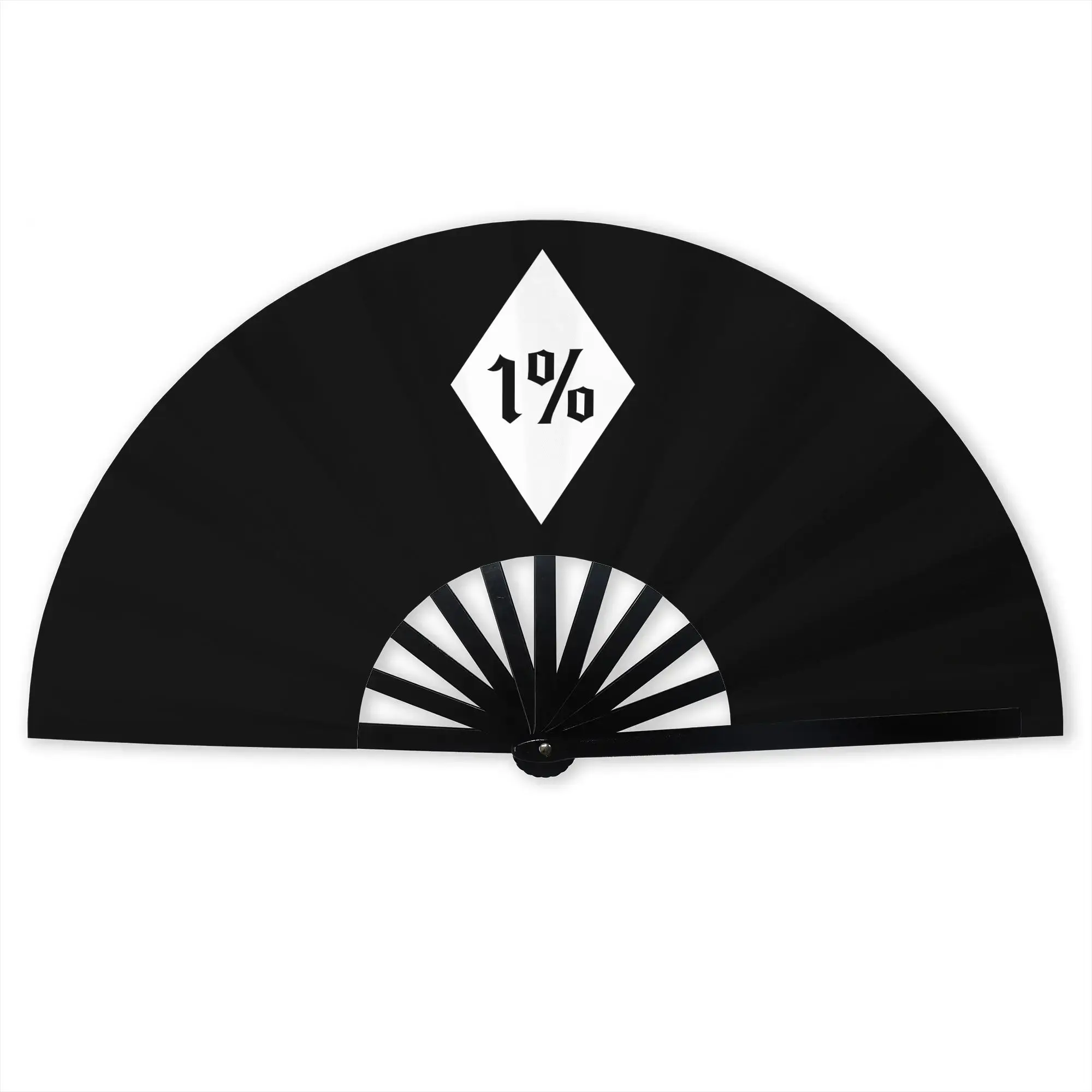 1% Logo  Folding Hand Fan Percent Polyester Fabric Fan Funny Summer Accessory Decorative Fans