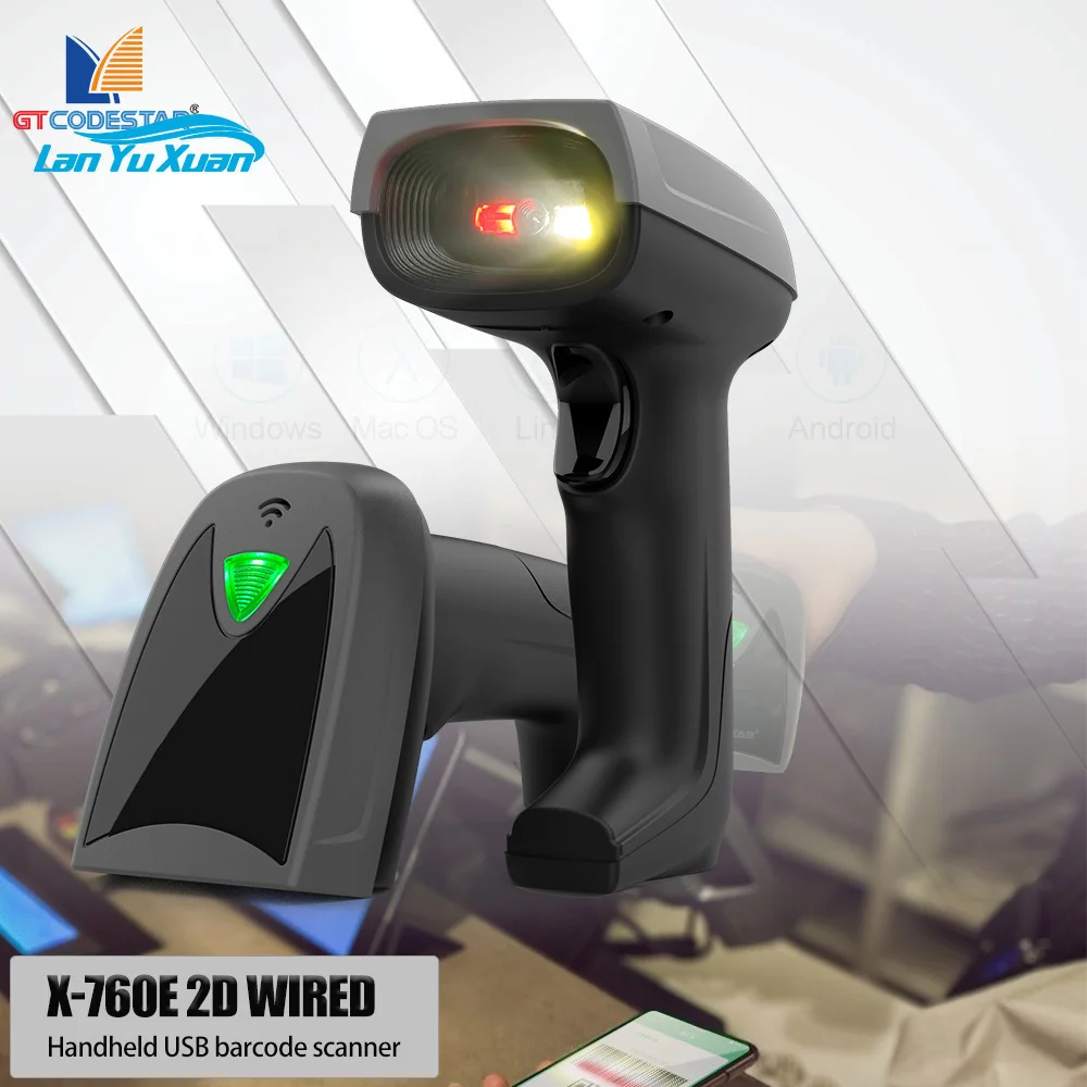 GTCODESTAR Handheld X-760E COMS USB Android Qr Code Barcod Scanner Reader With Usb for Sale Wired Qr Code Reader QR Code Scanner