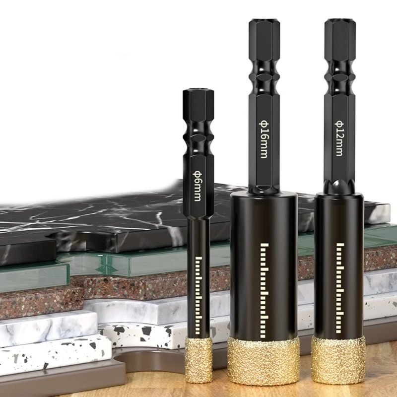 

Ceramic Tile Hole Tools Dry Diamond Drill Bit Diamond Coated Tile Drill for Experience Professional Drilling