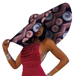African Women Hat Summer Beach Hats Large Brim Sun Protection Fashion Ankara Cap Hat Customized Product