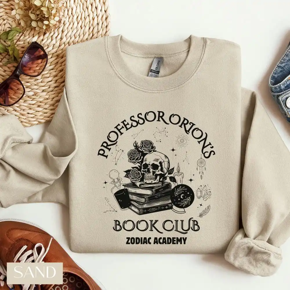 Professor Orions Book Club Zodiac Academy Merch Sweatshirt  Gift for Book Lover Long Sleeve Fleece Sweatshirt Y2K Streetwear