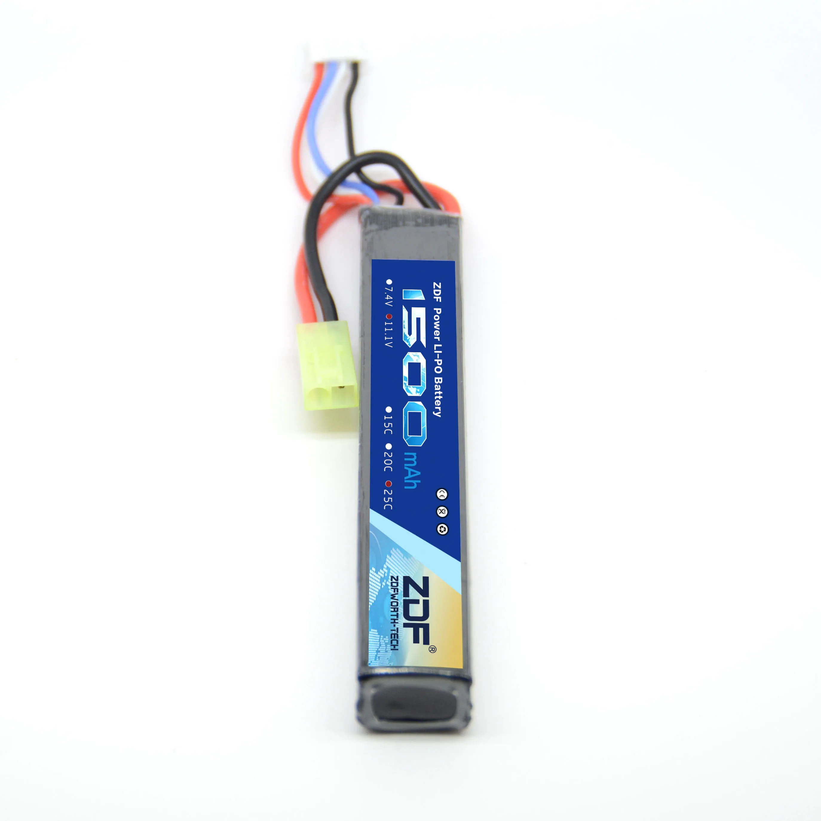 ZDF 11.1V 1500mAh 3S 25C Lipo Battery With Tamiya Plug For RC Model Mini Airsoft Water Gun Air Pistol Electric Toys Parts