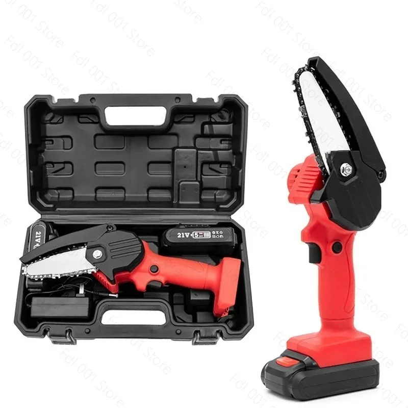 Rechargeable Cordless Mini Electric Chainsaw Woodworking Saw Single Hand Electric Saw Garden Logging Saw Lithium Chainsaw