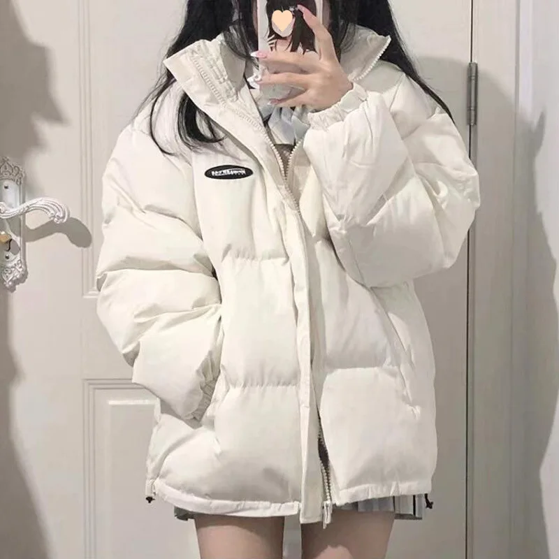 

Women's down Cotton Jaet 2025 Winter New Korean Sle Thiened Bread Sle Coat Faionable Hong Kong Sle Coat