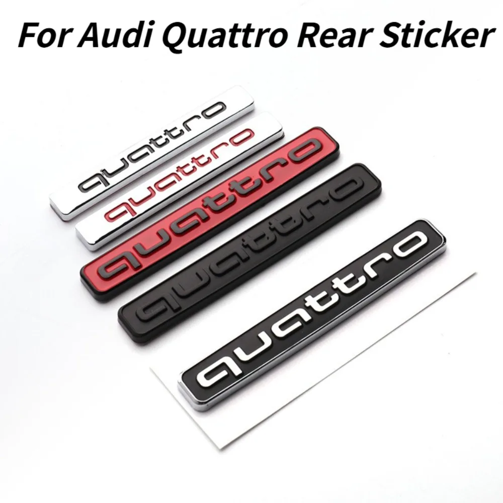 

For Audi Quattro 4WD Emblem Badge Sticker Rear Trunk Boot Lid Logo Decal Exterior Decor Accessories For A1 A3 A4 A5 A6 A7 Q3 Q5