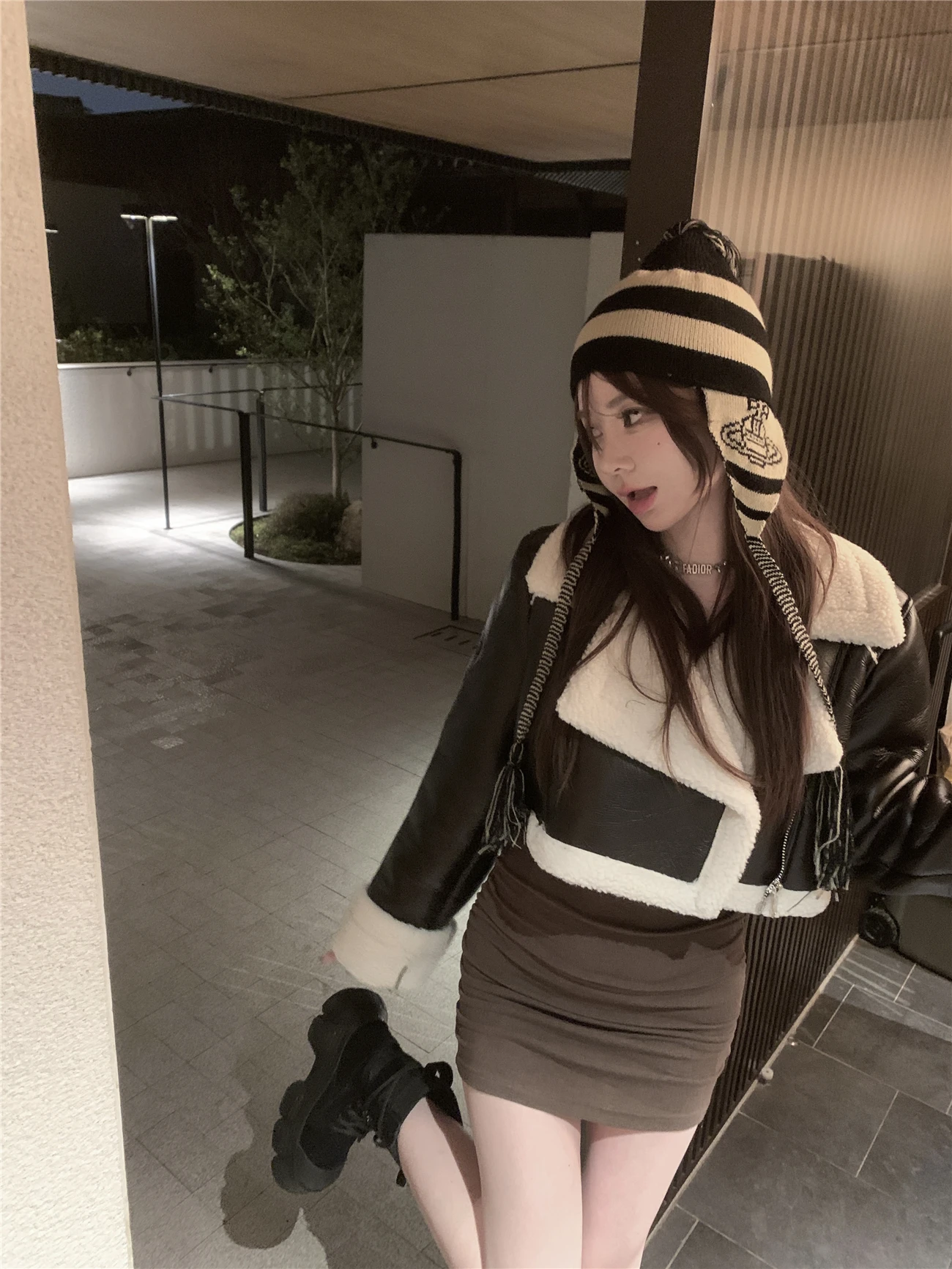 

Мотоциклетная куртка KKK Studio Sli, темно-коричневая, повседневная, из искусственной кожи, женская, модная, осенняя верхняя одежда