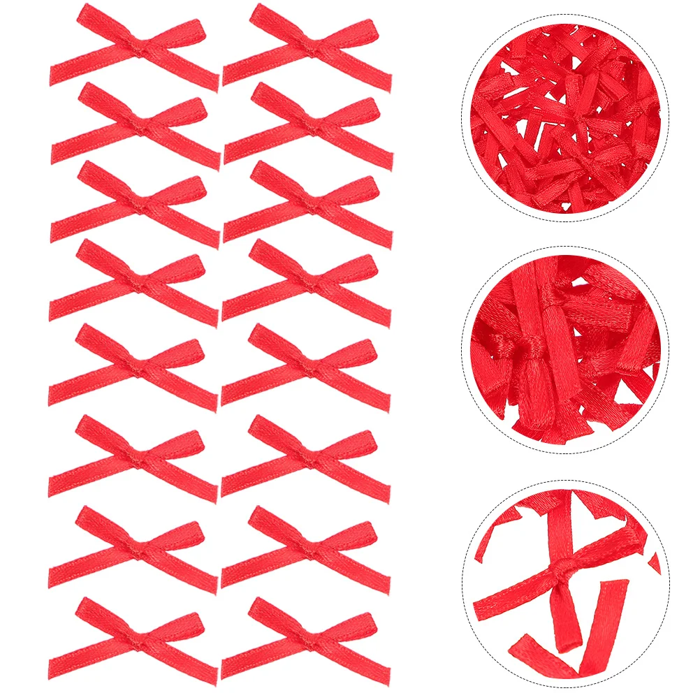 300Pcs Mini Small Red Bowknots Creative DIY Wrapping Gift Box Birthday Party Decorative Bows Small Red Bows Wedding Gift Box