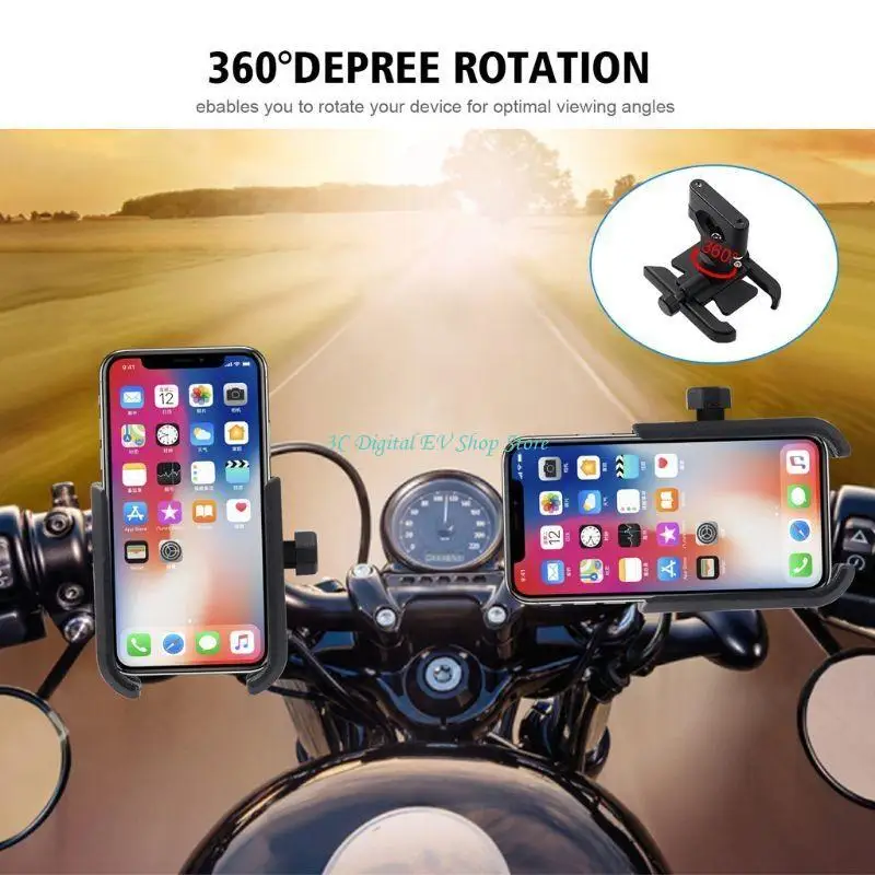 

E74D Мотоцикл Scooter Anti Slip Phone Mont Mount Shockper -надежный держатель мобильного телефона стойка подставки