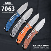 SANRENMU 7063 Outdoor Pocket Folding Knife Camping Fishing Hunting Adventure EDC Portable Rescue Tools Aluminum Alloy Handle