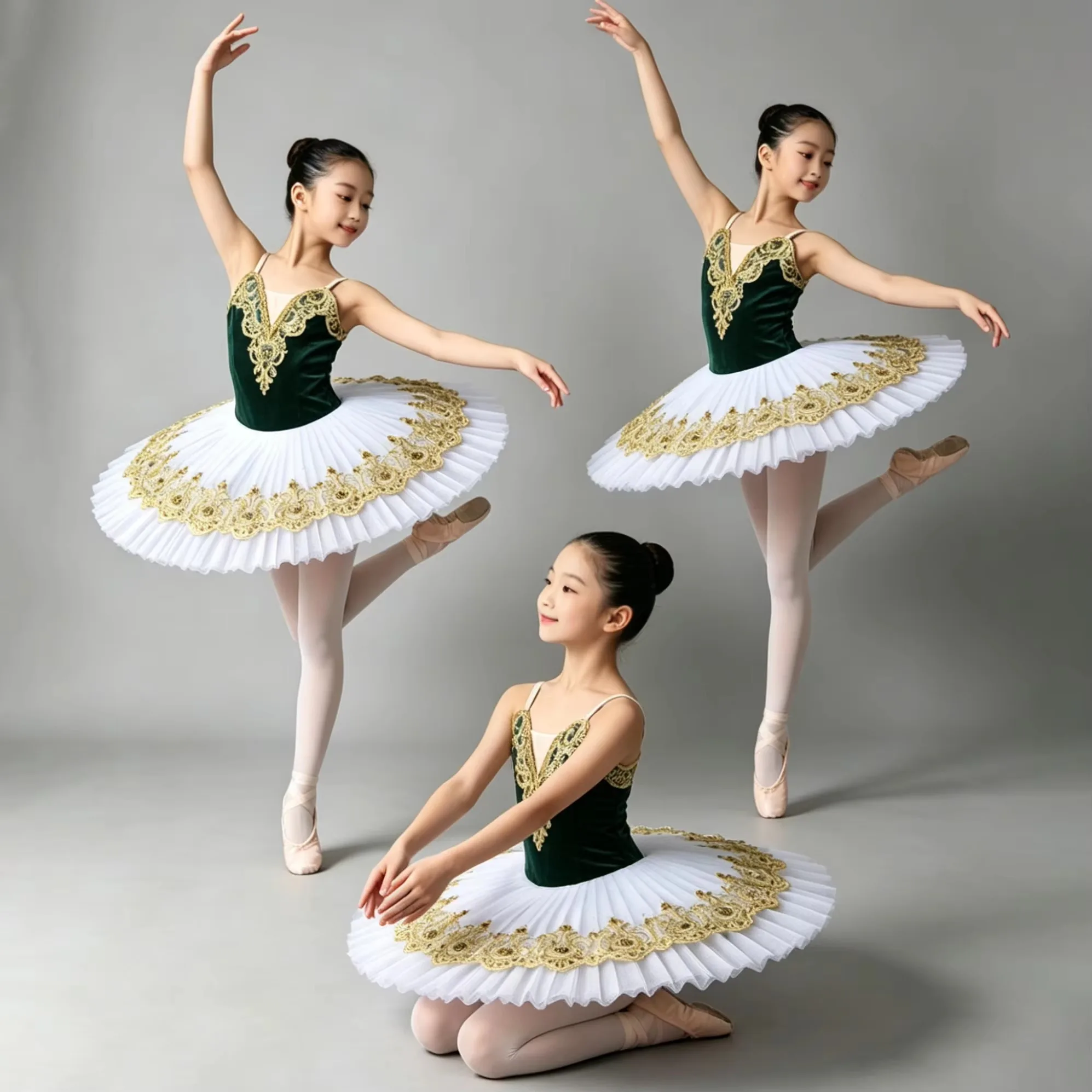 Professional Classical Tutu Ballet Dress Slip Embroider Gauze Sequins Splice Ballerina Ballet Tutu Adult Girls Girl Kids