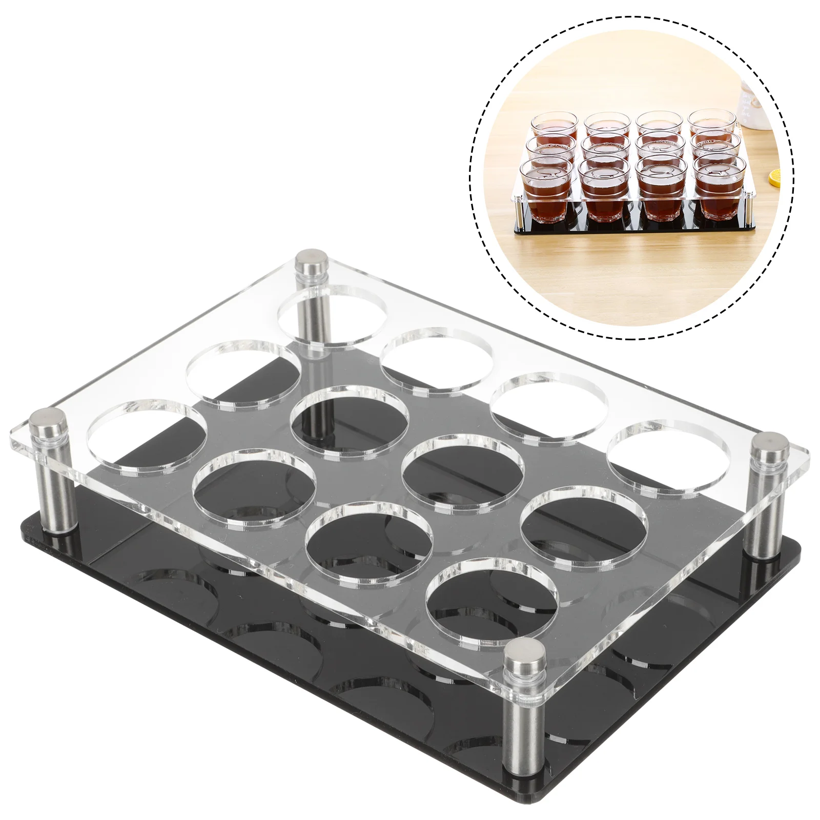 Acrylic Shot Glasses Tray Shot Glasses Serving Tray Party Festival Shot Glasses Display Tray