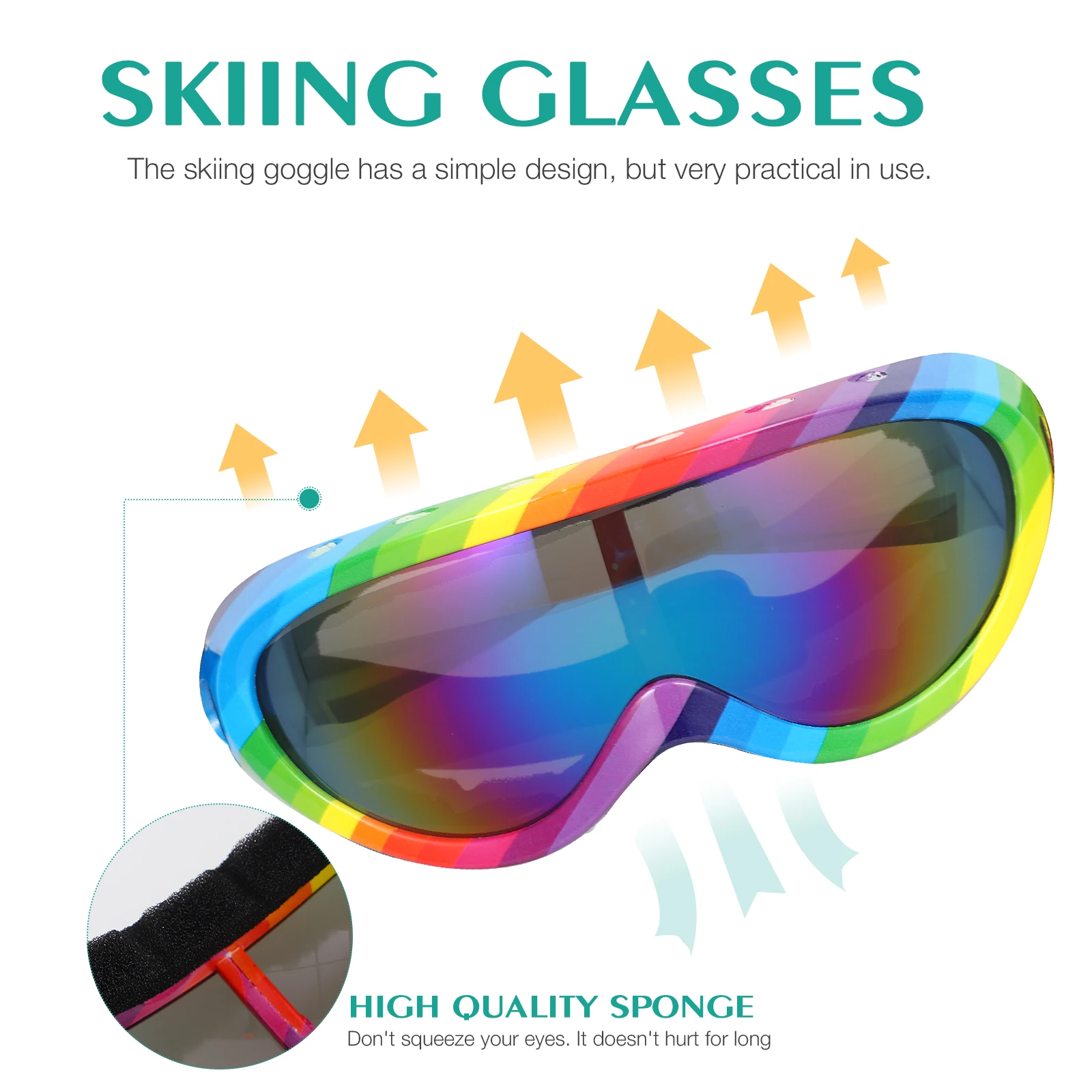 

UV Protection Goggles Skiing Eyewear Outdoor Convenient Mountain Climbing Mountaineering PC Adjustable Strap