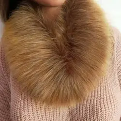 Gola de pele de raposa falsa para inverno, aquecedor de pescoço, xale do coração, colarinho peludo, lenço fofo, envoltório, casaco de inverno, moda