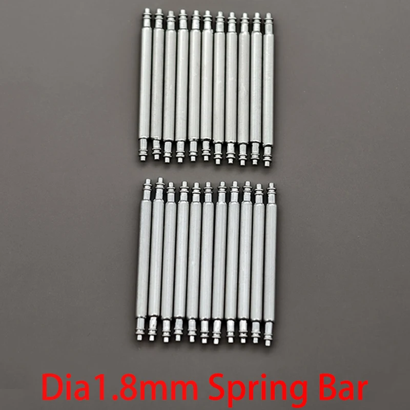 10 шт., пружинный стержень диаметром 1,5 мм, 1,8 мм, штифты для ремешка для часов, подходят для ширины 10–30 мм, браслет для ремешка для часов, булавки из нержавеющей стали 316L