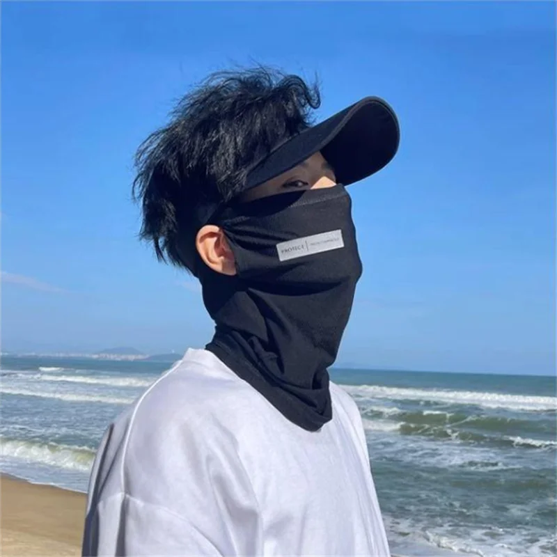 Men Uv Solar Cycling Mask Solar Arm Sleeved Men\'s Bicycle Mask Long Sleeved Ice Silk Drive Arm Cover UV Protection Sun Resistant