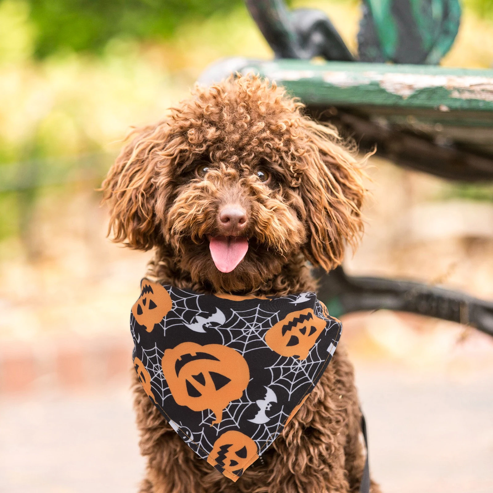 

Halloween Bandana Pet Scarves Pumpkin Pattern Bib Washable Neckerchief Lightweight Foldable Puppy Kerchief Pet Supplies Costume