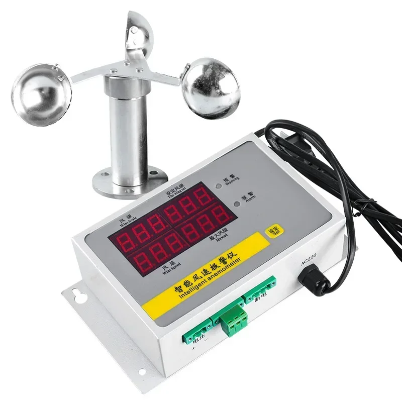 AC220V Tower Crane Anemometer Alarm Wind Speed Sensor Measurement Meter with Pusle Output