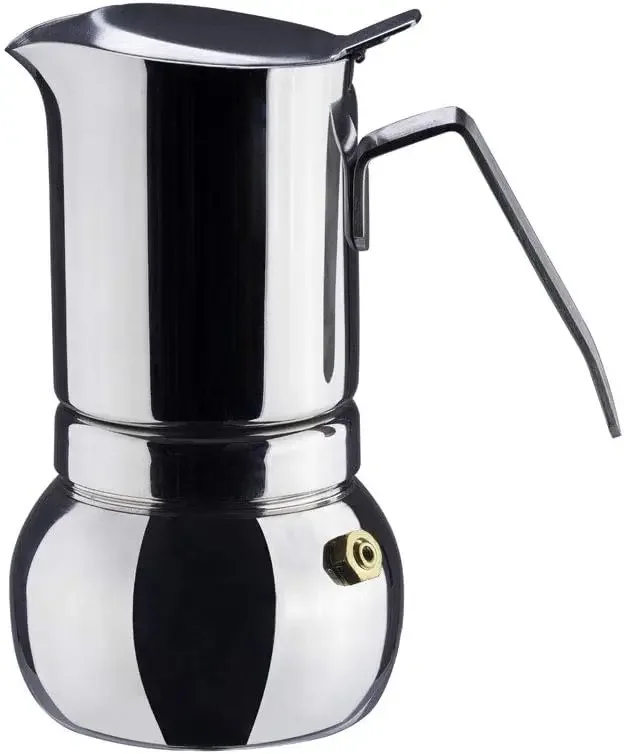 DÉBUT Stainless Steel Italian Espresso Coffee Maker Stovetop Moka Pot Greca Coffee Maker Latte Cappuccino Percolator 8 Espresso