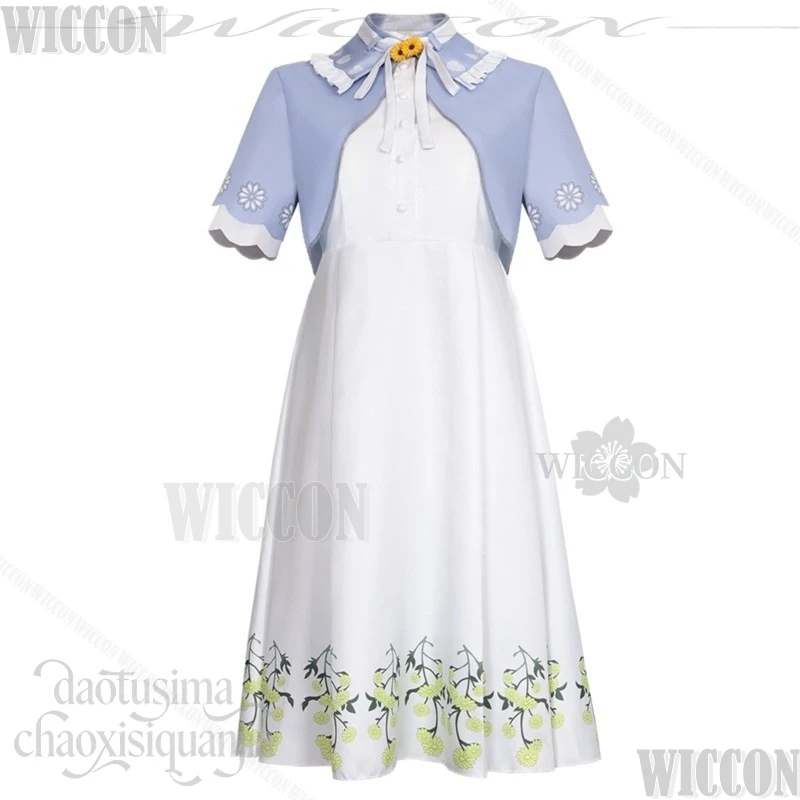 Shinonome Ena Costume Blue Elegant And Beautiful Long Dress Shorts Wigs Halloween Christmas Cos Anime Game Project Sekai Cosplay view 2