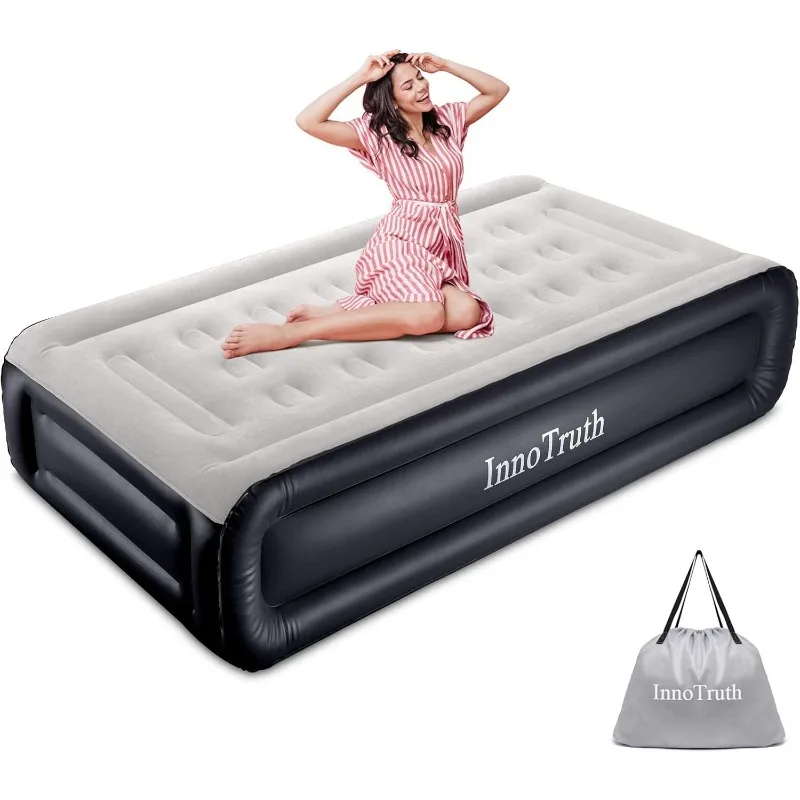 

Двухместный надувной матрас innoправда со встроенным насосом и сумкой для переноски для дома и кемпинга