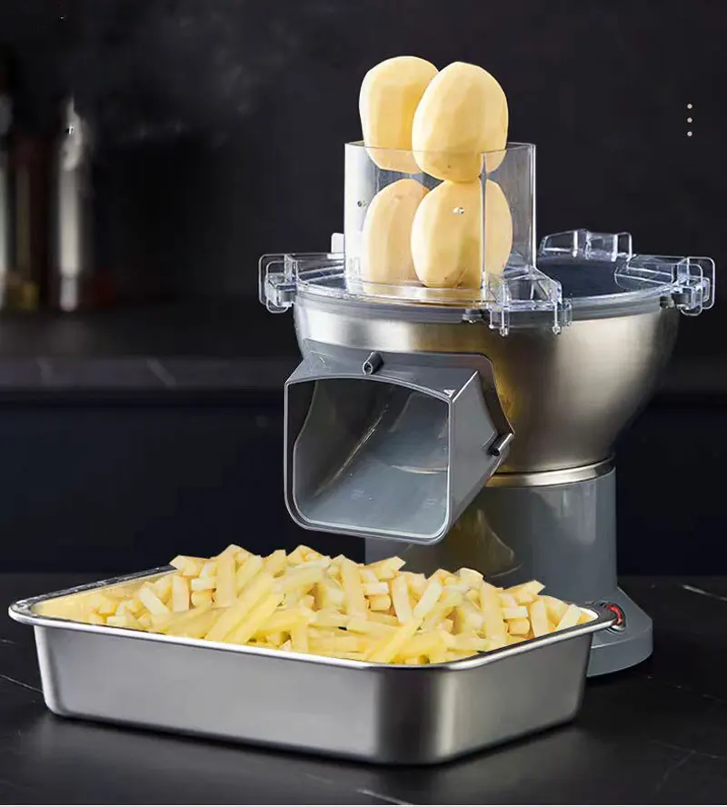 ماكينة القلي الفرنسية الكهربائية قطاعة الخضراوات المنزلية التجارية قطاعة البطاطس مناسبة للجزر والتفاح والخيار معالج الطعام