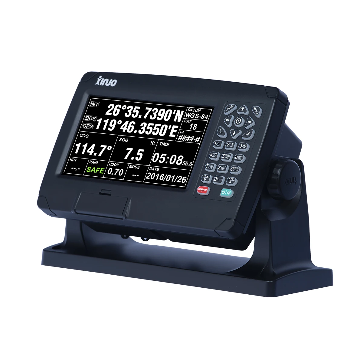 

marine electronics XINUO XF-608 small size 7" GPS chart plotter LCD monitor CE IMO NMEA0183 AIS interfaces