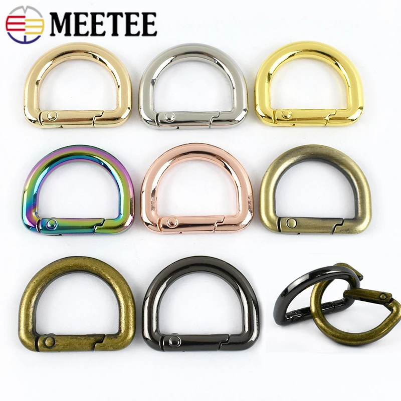 5/10/20 Buah Cincin D Musim Semi Gantungan Kunci Kait Karabiner Klip Kait Jepret Gantungan Kunci Gesper untuk Tas Ransel Tali Aksesori Perangkat Keras