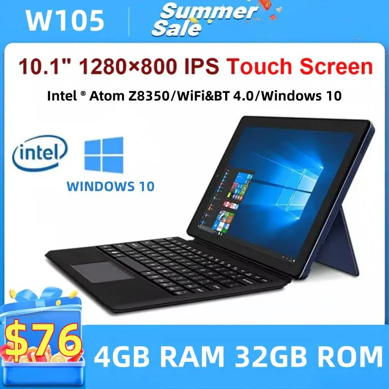 

Hot Sales 10.1" Windows 10 Tablet PC 64-bit Quad Core 4GB DDR RAM 32GB ROM 1280 x 800 IPS HD-MI 1*USB 3.0 Port 6000mAh