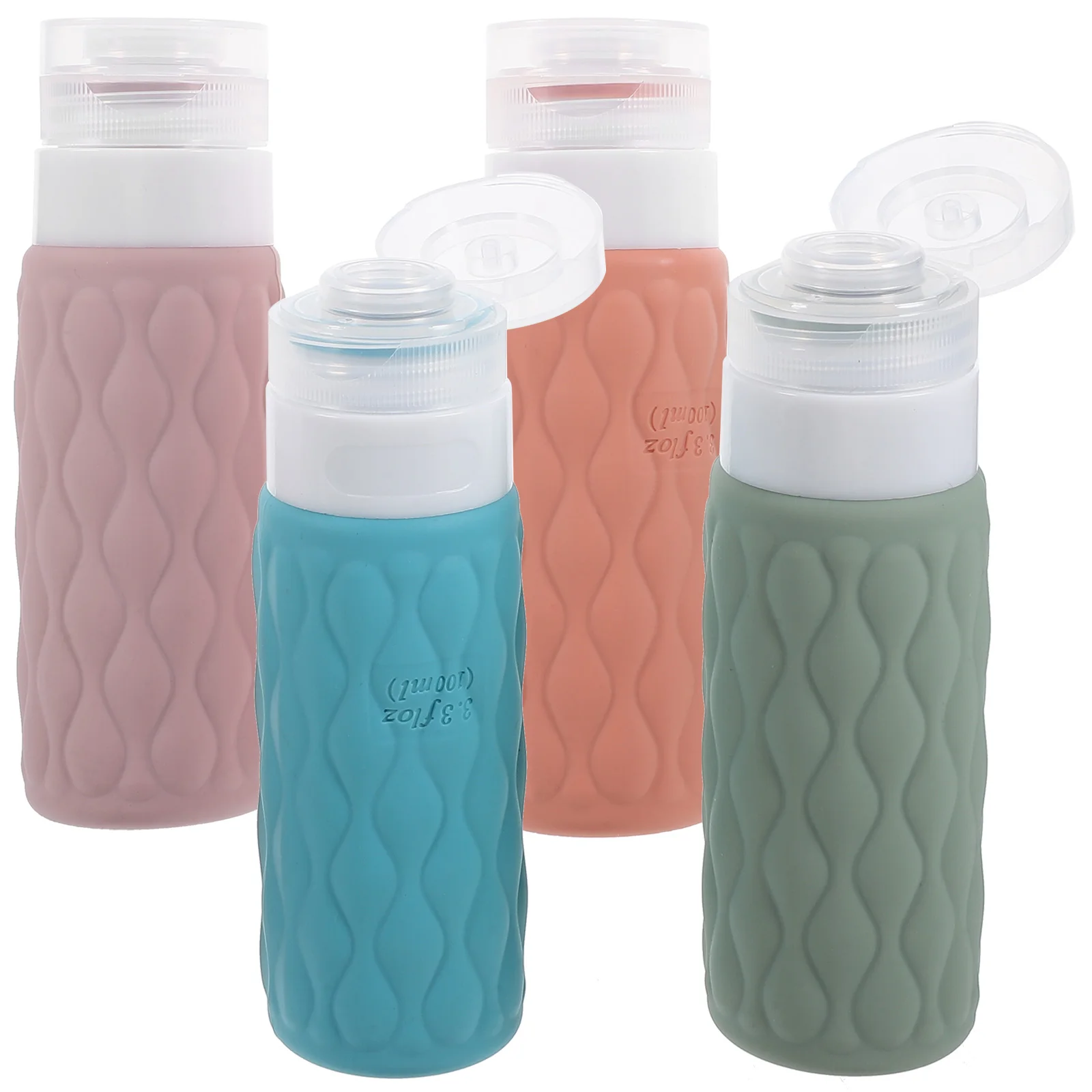 

4 Pcs Bottled Travel Shampoo Bottles Lotion for Outdoor Container Empty Size Toiletries Silica Gel Toiletry