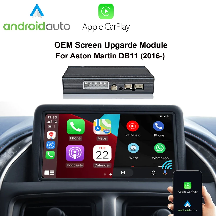 

Wireless Carplay Android Auto Box Oem Screen Upgrade Module for Aston Martin DB11 (2016-)