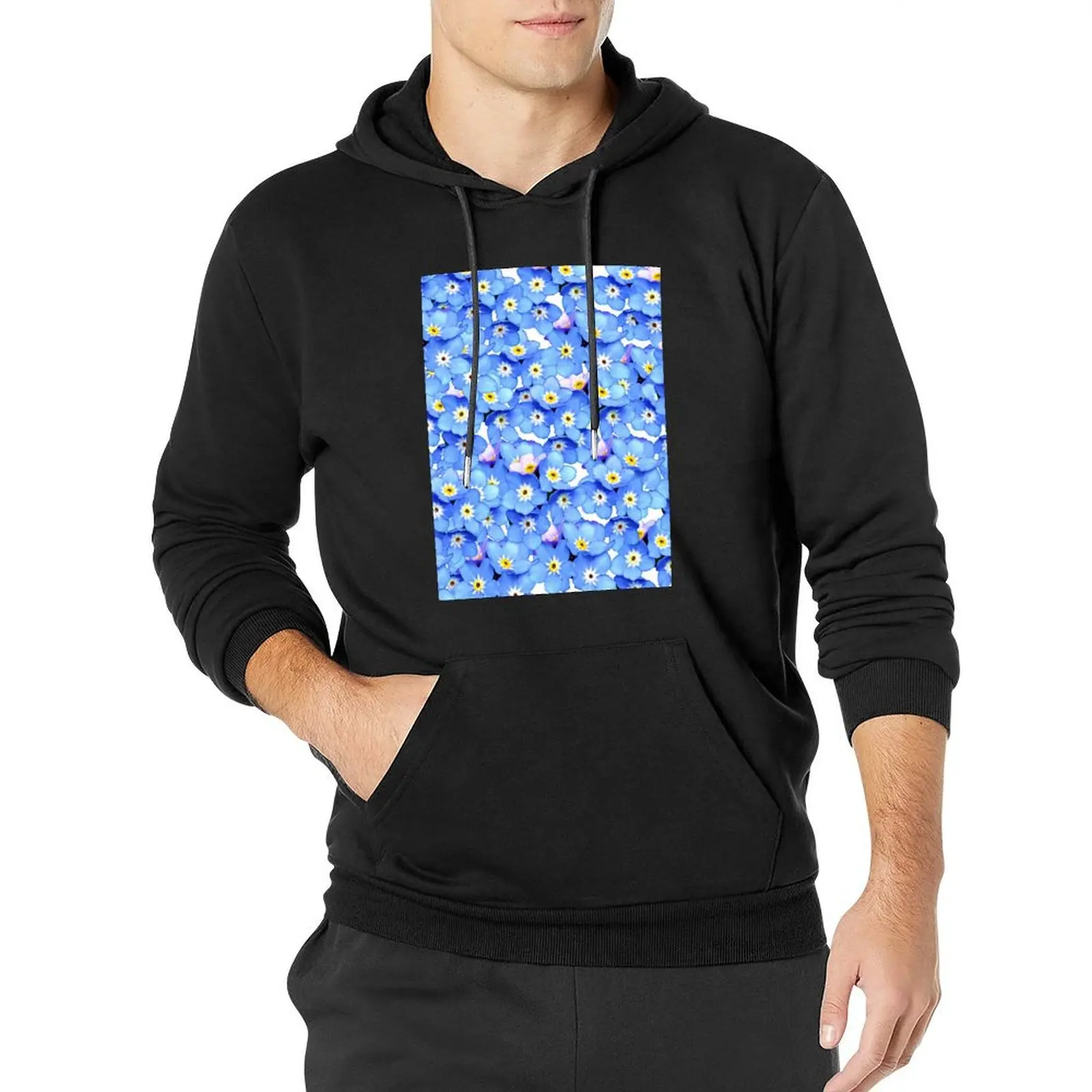 Forget-Me-Not Flowers Pullover Hoodie men clothes graphic hoodies