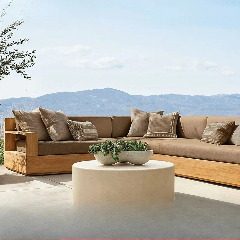 

Customizable high-end outdoor sofa courtyard villa teak sofa garden preservative wood sofa