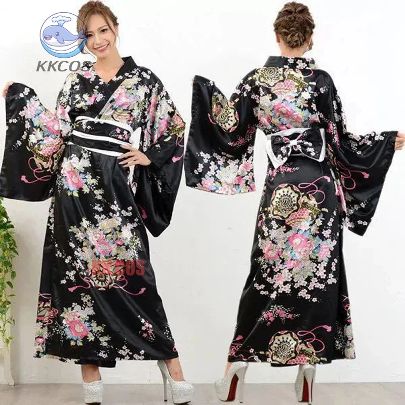 10 ألوان اليابانية التقليدية برنس حمام نسائي أنيمي تأثيري كيمونو لطيف الفتيات النساء مرحلة الأداء زي حجم كبير
