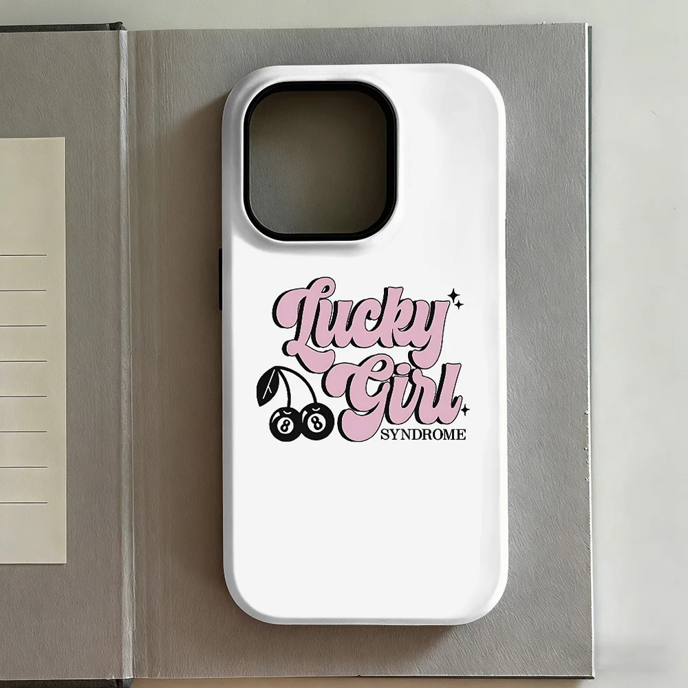 Clmj Lucky Girl Handyhülle für iPhone 17 16e 16 15 14 13 12 11 X XS XR XSMAX 7 8 Air Pro Max Plus Luxuriöse Doppelschicht-Rückabdeckung – Detail 3